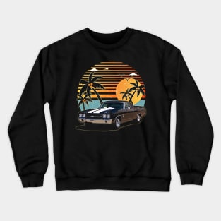 Chevrolet El Camino SS 1970 car sunset Crewneck Sweatshirt